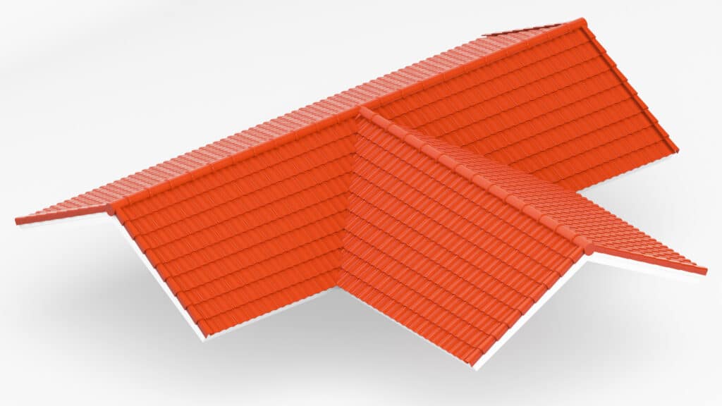 3d roof on the white background.3d rendering