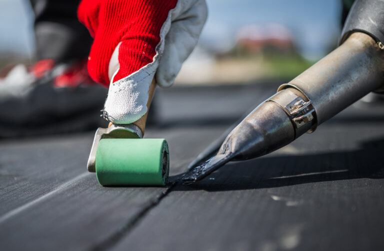 Attaching Pieces of EPDM Membrane Roofing Material Using Hot Air Blower